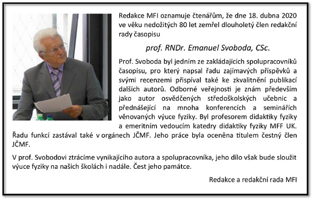 prof. RNDr. Emanuel Svoboda, CSc.